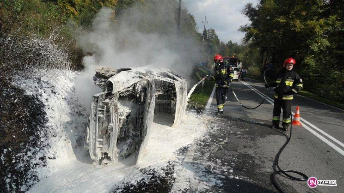 Żegiestów – pożar samochodu osobowego