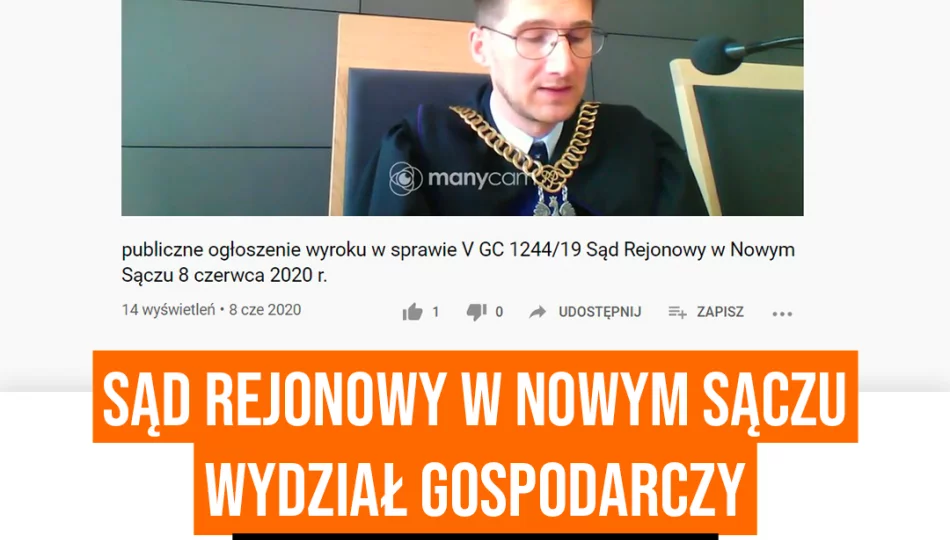 Sąd ogłasza publicznie wyroki na You Tube'ie  - zdjęcie 1