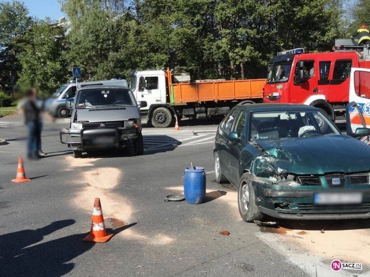 Zderzenie samochodów i motocykla