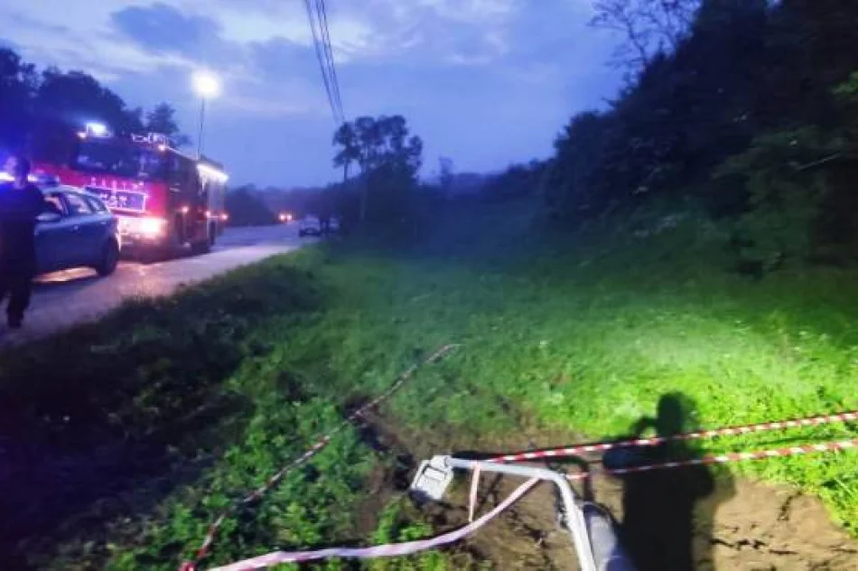 Samochód wypadł z drogi i uderzył w słup energetyczny - jedna osoba zginęła - zdjęcie 3