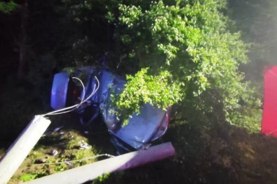 Samochód wypadł z drogi i uderzył w słup energetyczny - jedna osoba zginęła - zdjęcie 4