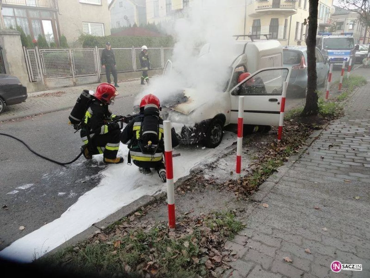 Nowy Sącz, Narutowicza - spłonęło auto