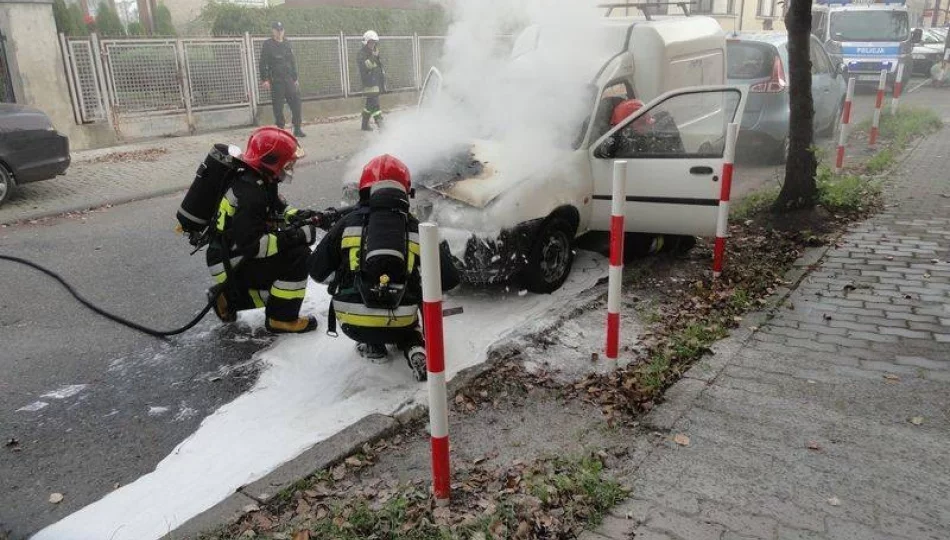 Nowy Sącz, Narutowicza - spłonęło auto - zdjęcie 1