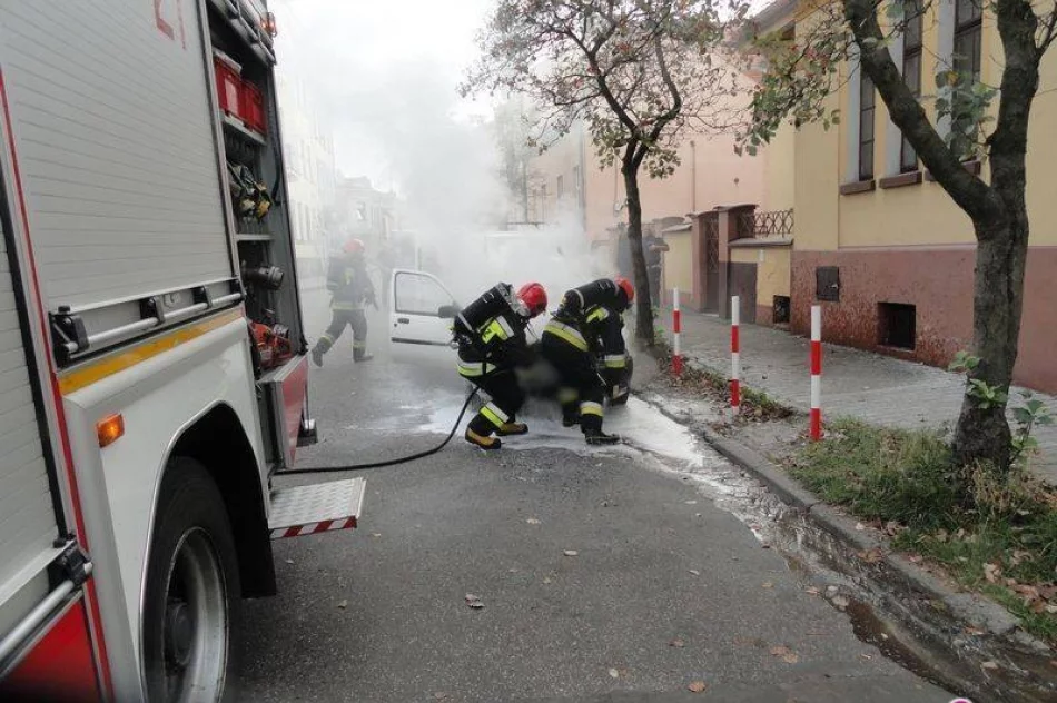 Nowy Sącz, Narutowicza - spłonęło auto - zdjęcie 3