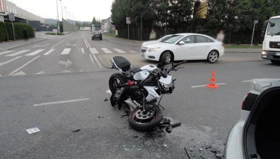 Ranny motocyklista - wypadek na Prażmowskiego - zdjęcie 1