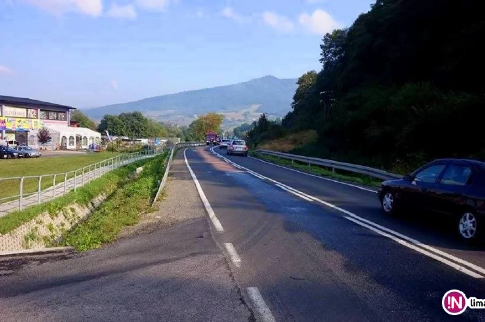 Pożar autobusu i plama oleju na DK28 - zdjęcie 4