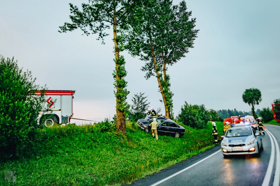 Dachowało Audi, którym podróżowały 4 osoby, w tym dzieci - zdjęcie 2