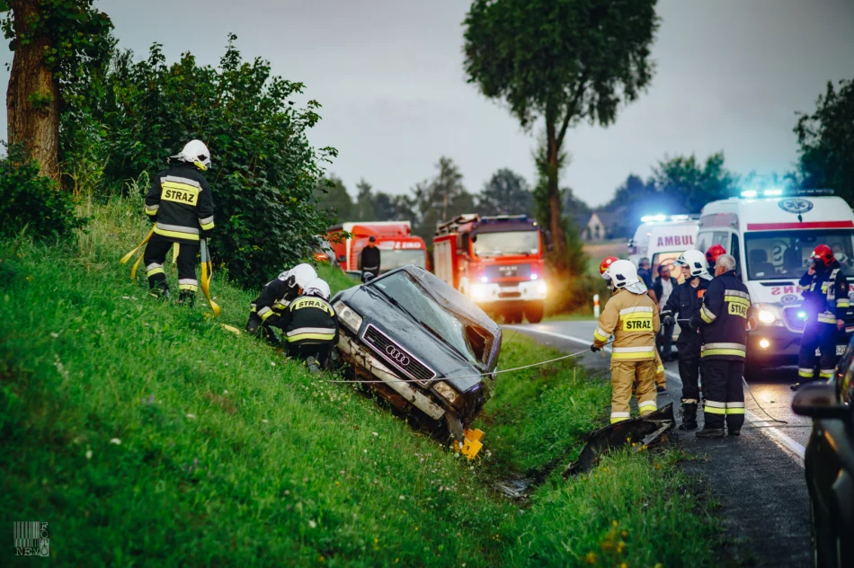 Dachowało Audi, którym podróżowały 4 osoby, w tym dzieci - zdjęcie 4