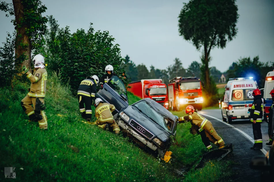 Dachowało Audi, którym podróżowały 4 osoby, w tym dzieci - zdjęcie 5