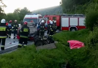 Samochód zderzył się z zaprzęgiem konnym i dachował - zdjęcie główne