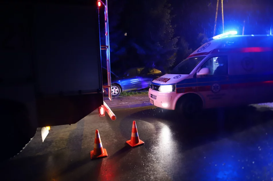 Samochód wypadł z jezdni i wjechał do przydrożnego rowu - zdjęcie 3