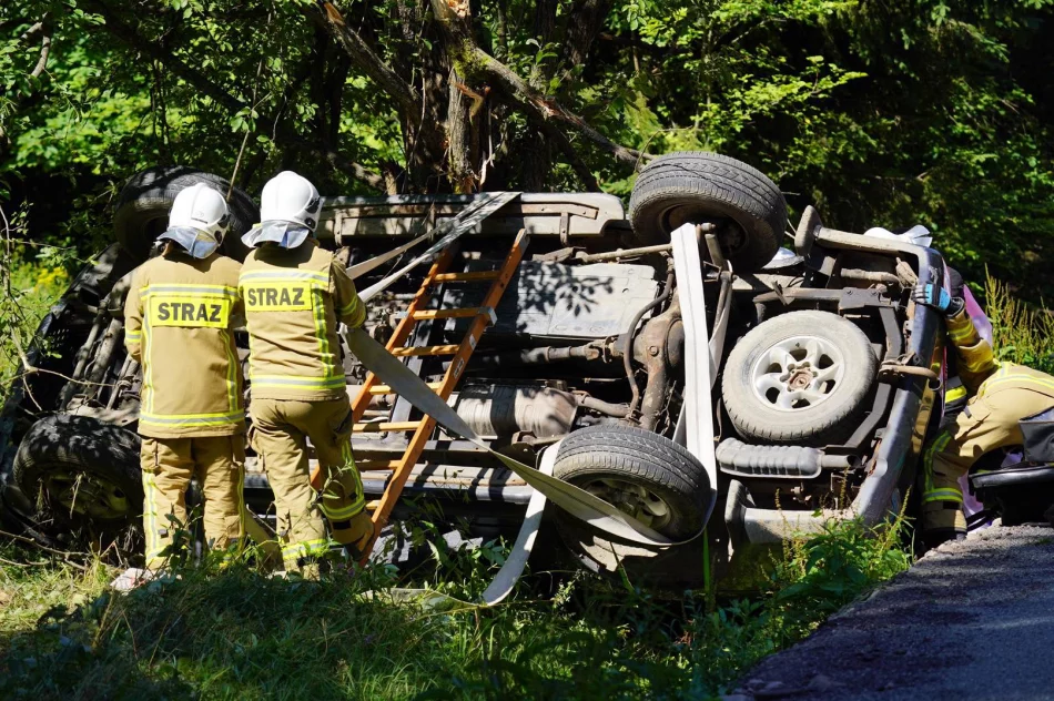 Samochód uderzył w drzewo. Zakleszczonego kierowcę wydobywano z pojazdu ponad godzinę - zdjęcie 8