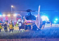 Wypadek w Lubomierzu: dwie osoby w szpitalu, na miejscu LPR - zdjęcie główne