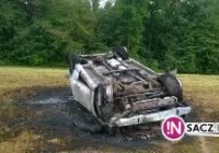 Pożar samochodu w Grybowie - zdjęcie główne