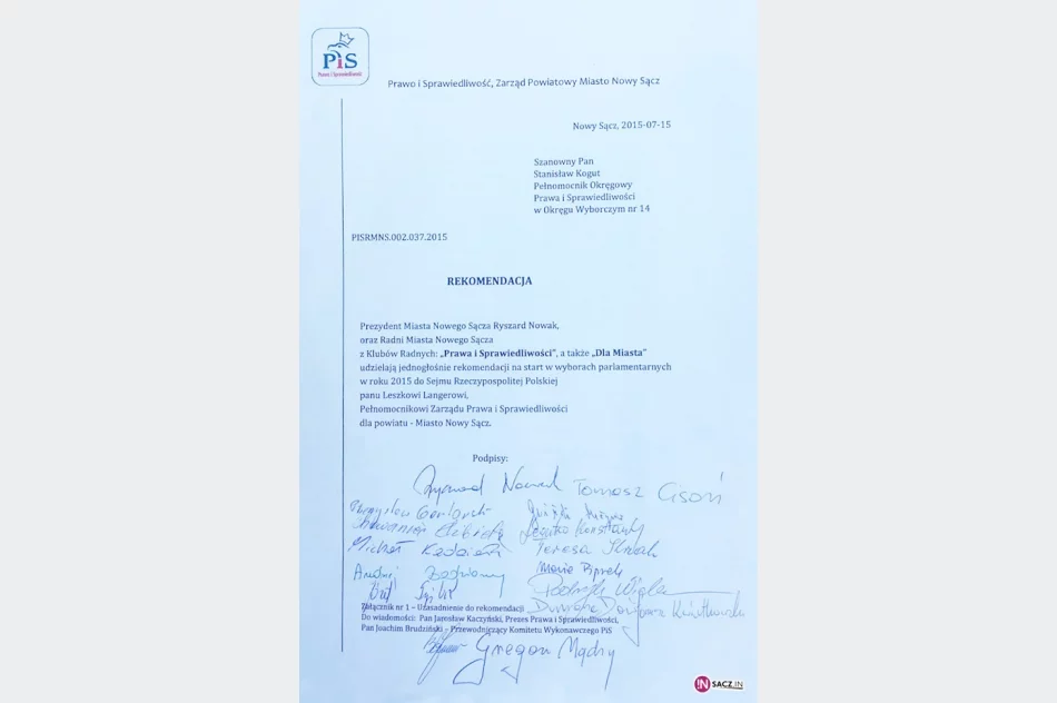 Czy Leszek Langer będzie jedynką na liście do Sejmu? - zdjęcie 2