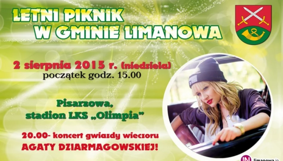 Gmina zaprasza na Letni Piknik - gwiazdą Agata Dziarmagowska - zdjęcie 1