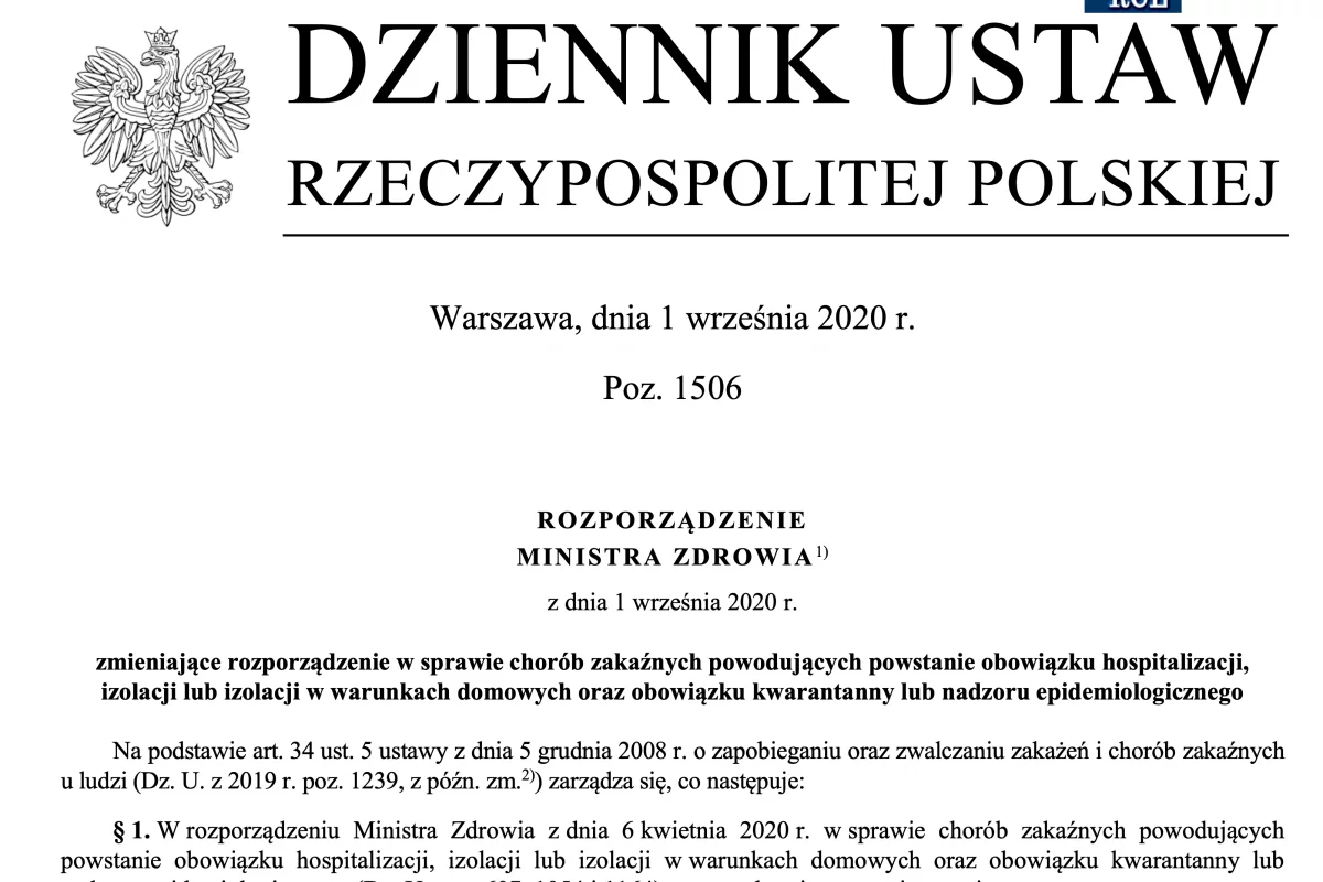 Obowiązują nowe przepisy dotyczące izolacji i kwarantanny - treść rozporządzenia