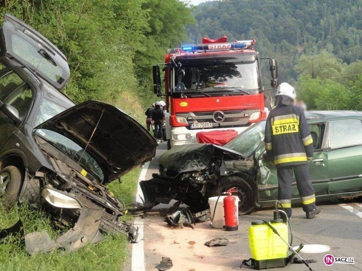 Muszyna – zderzenie dwóch samochodów osobowych