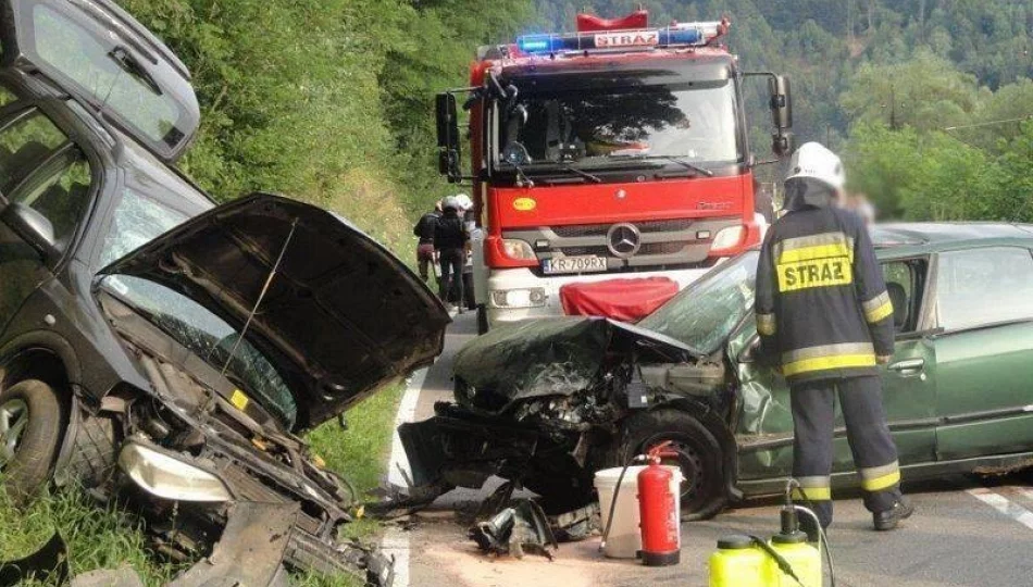 Muszyna – zderzenie dwóch samochodów osobowych - zdjęcie 1