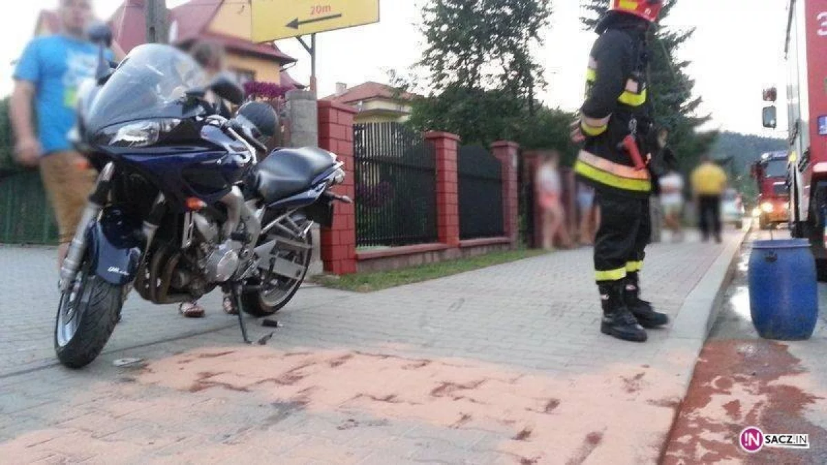 Nowy Sącz, ul. Marcinkowicka: zderzenie samochodu osobowego i motocykla