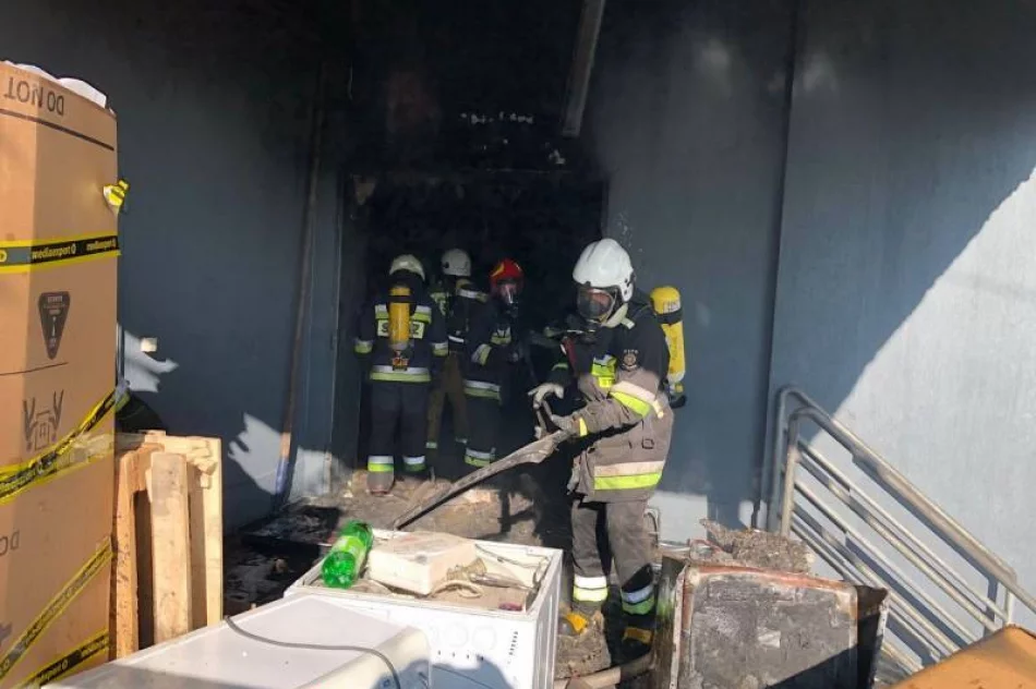 Ponad 100 strażaków walczyło z pożarem marketu Media Expert - zdjęcie 12