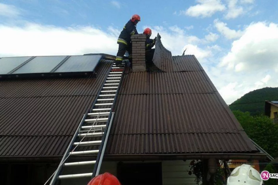 Rytro - pożar drewnianego domu jednorodzinnego - zdjęcie 2