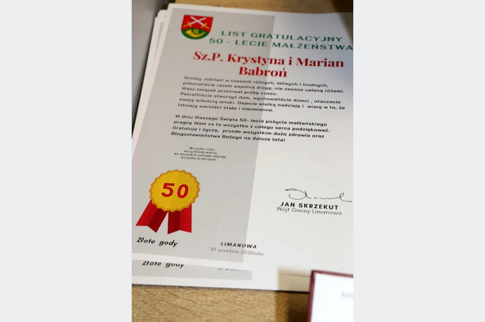 Złote Gody w Gminie Limanowa - 64 pary odznaczone Medalami za Długoletnie Pożycie Małżeńskie - zdjęcie 5