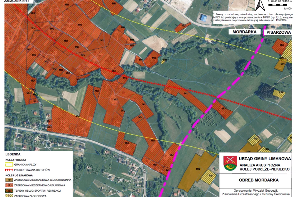 Klasyfikacja akustyczna terenu miejscowości Koszar i Mordarki w pasie 300 metrów od osi torów - zdjęcie 2