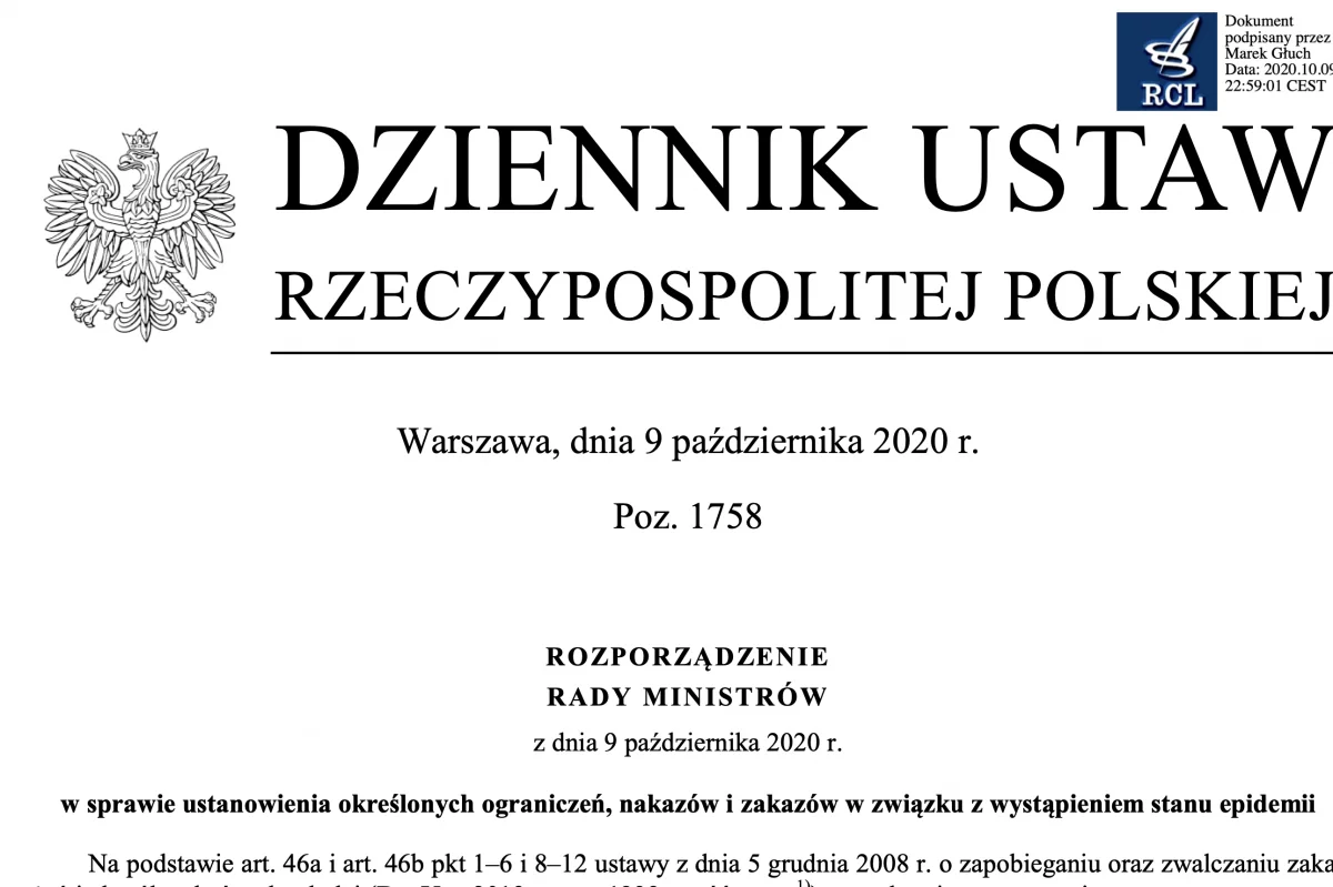 Nowe rozporządzenie w sprawie ustanowienia określonych ograniczeń -  część II (§ 24- § 33)