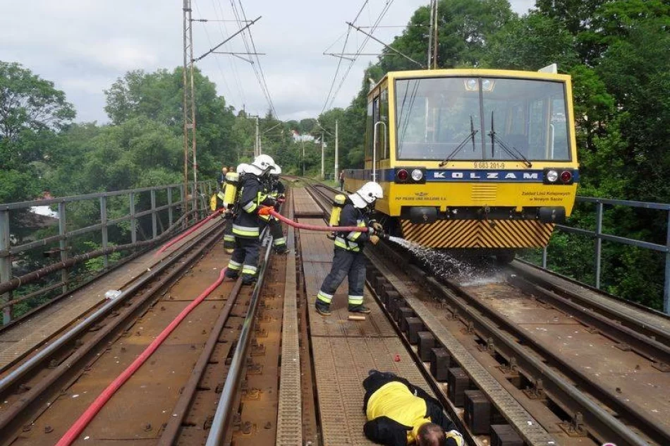 Na wiadukcie w Grybowie palił się pociąg, są ranni - zdjęcie 4