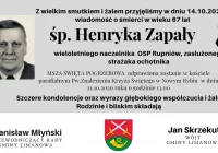 Kondolencje z powodu śmierci Henryka Zapały - zdjęcie główne