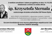 Kondolencje z powodu śmierci Krzysztofa Sternala - zdjęcie główne