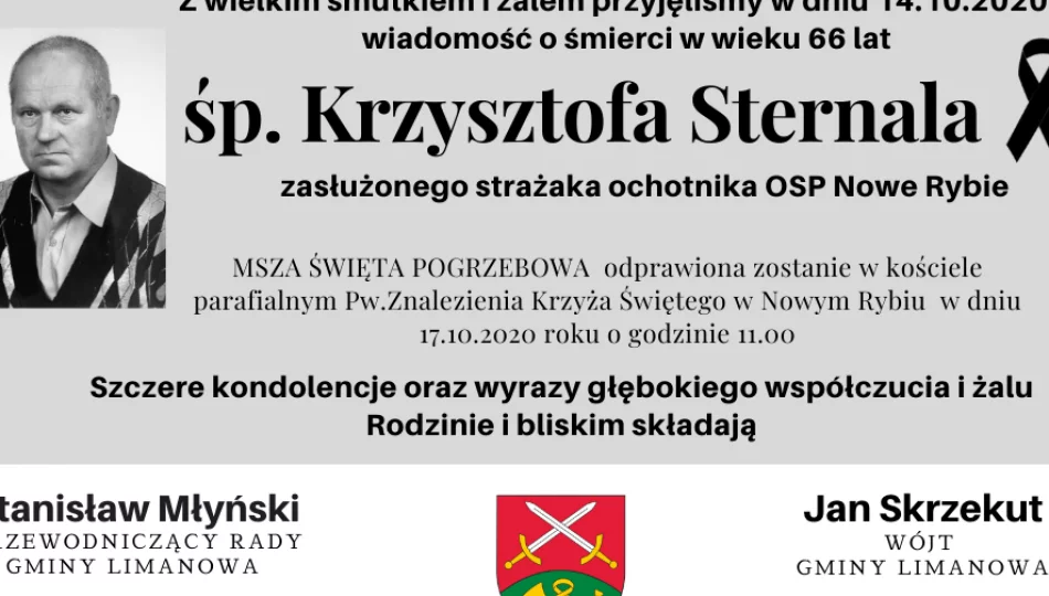 Kondolencje z powodu śmierci Krzysztofa Sternala - zdjęcie 1