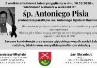 Kondolencje z powodu śmierci proboszcza Antoniego Pisia - zdjęcie główne