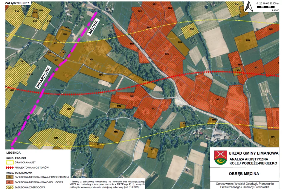 Klasyfikacja akustyczna terenu miejscowości Męcina i Kłodne w pasie 300 metrów od osi torów - zdjęcie 2