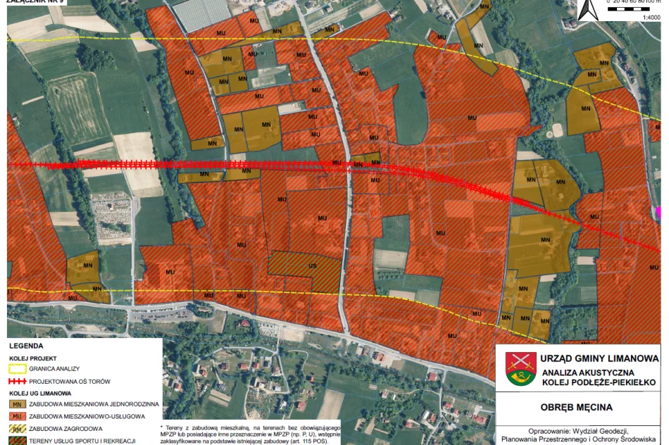 Klasyfikacja akustyczna terenu miejscowości Męcina i Kłodne w pasie 300 metrów od osi torów - zdjęcie 4