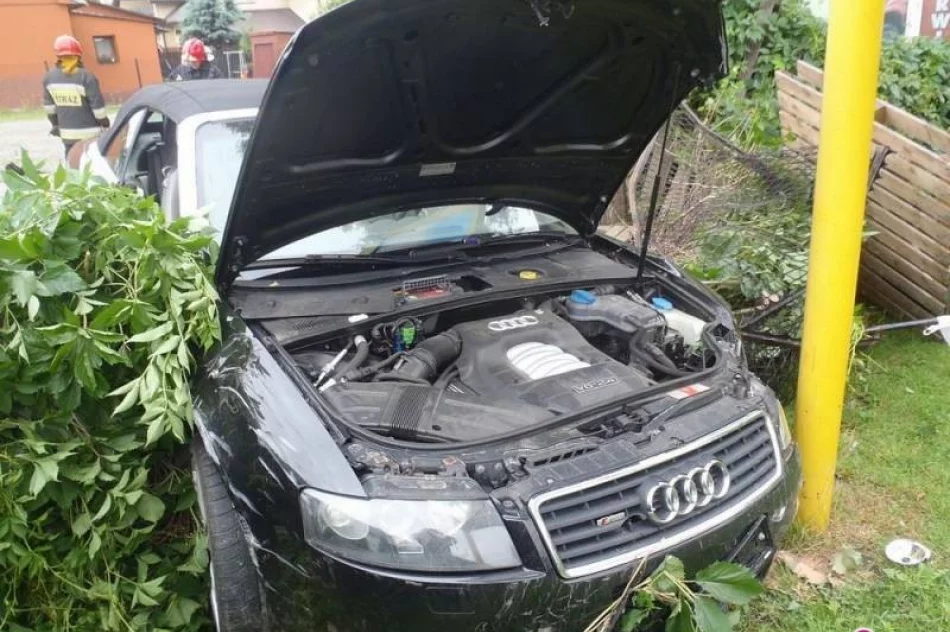 Jedno auto płonęło, drugie – wypadło z drogi - zdjęcie 2