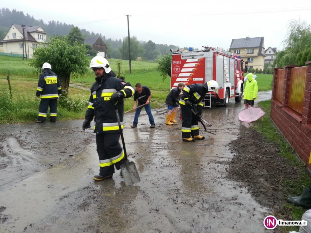 Intensywne opady deszczu - interwencje straży