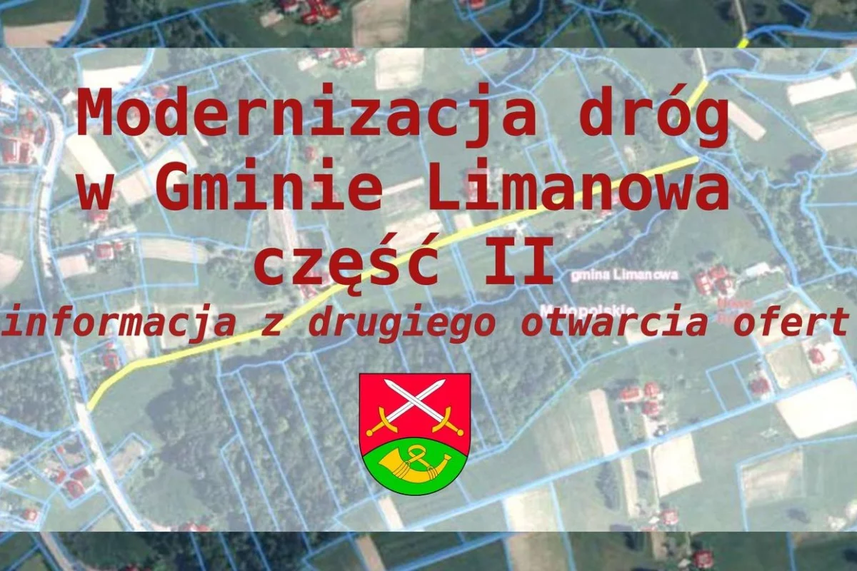 Modernizacja dróg w Gminie Limanowa część II – informacja z drugiego otwarcia ofert