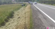 Auto wypadło z drogi i ścięło słup. Poszkodowani to Francuzi - zdjęcie 2