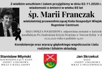 Kondolencje z powodu śmierci Marii Franczak - zdjęcie główne