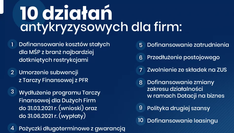 Pakiet 10 działań antykryzysowych dla polskich firm - kto może skorzystać?  - zdjęcie 1