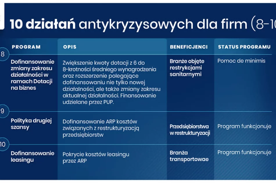 Pakiet 10 działań antykryzysowych dla polskich firm - kto może skorzystać?  - zdjęcie 4