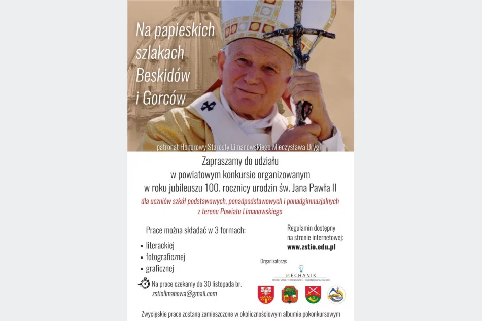 POWIATOWY KONKURS „NA PAPIESKICH SZLAKACH BESKIDÓW I GORCÓW” - zdjęcie 2