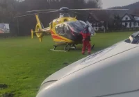Wypadek przy pracy - poszkodowany 52-latek zabrany przez LPR - zdjęcie główne