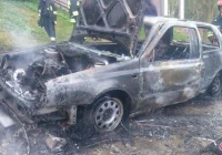 Królowa Polska – pożar samochodu osobowego - zdjęcie główne