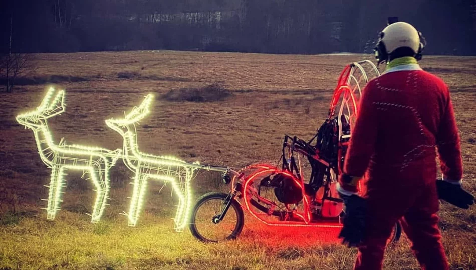 Niecodzienny widok na niebie - zaprzęg św. Mikołaja nad Kasiną Wielką i Mszaną Dolną - zdjęcie 1