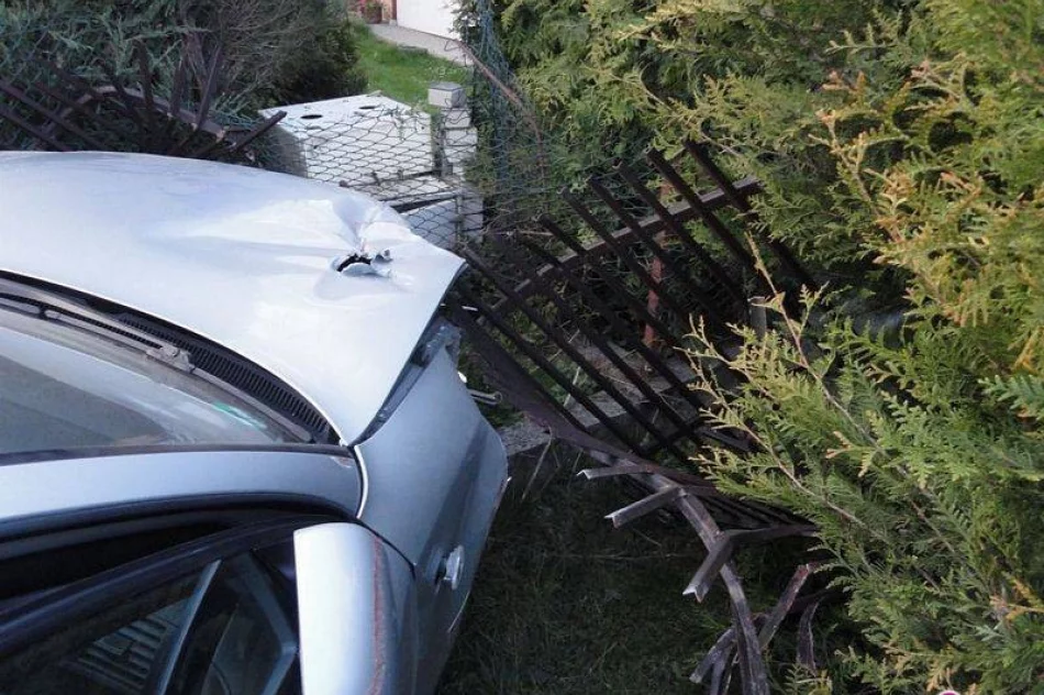 Krużlowa Wyżna – samochód uderzył w ogrodzenie - zdjęcie 4