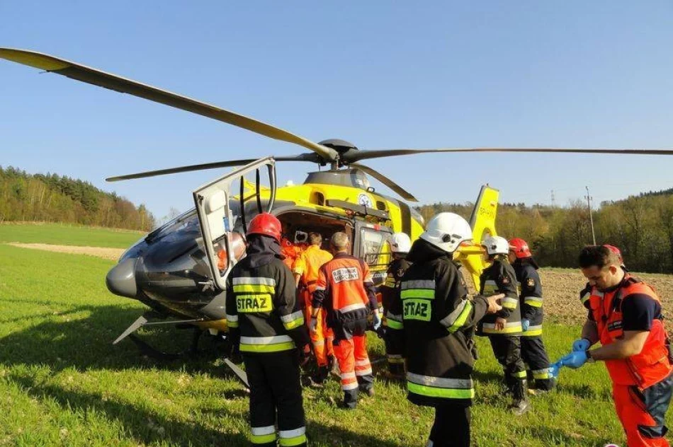 Witowice Dolne - człowiek przygnieciony przez ciągnik - zdjęcie 2