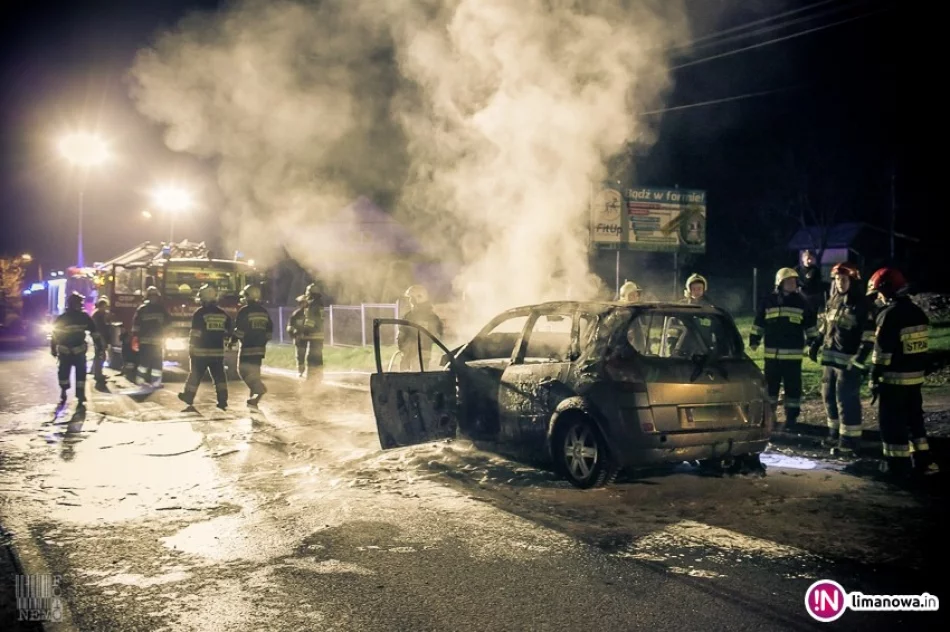 Z samochodu zostały zgliszcza. Podróżujący zdążyli opuścić pojazd - zdjęcie 3